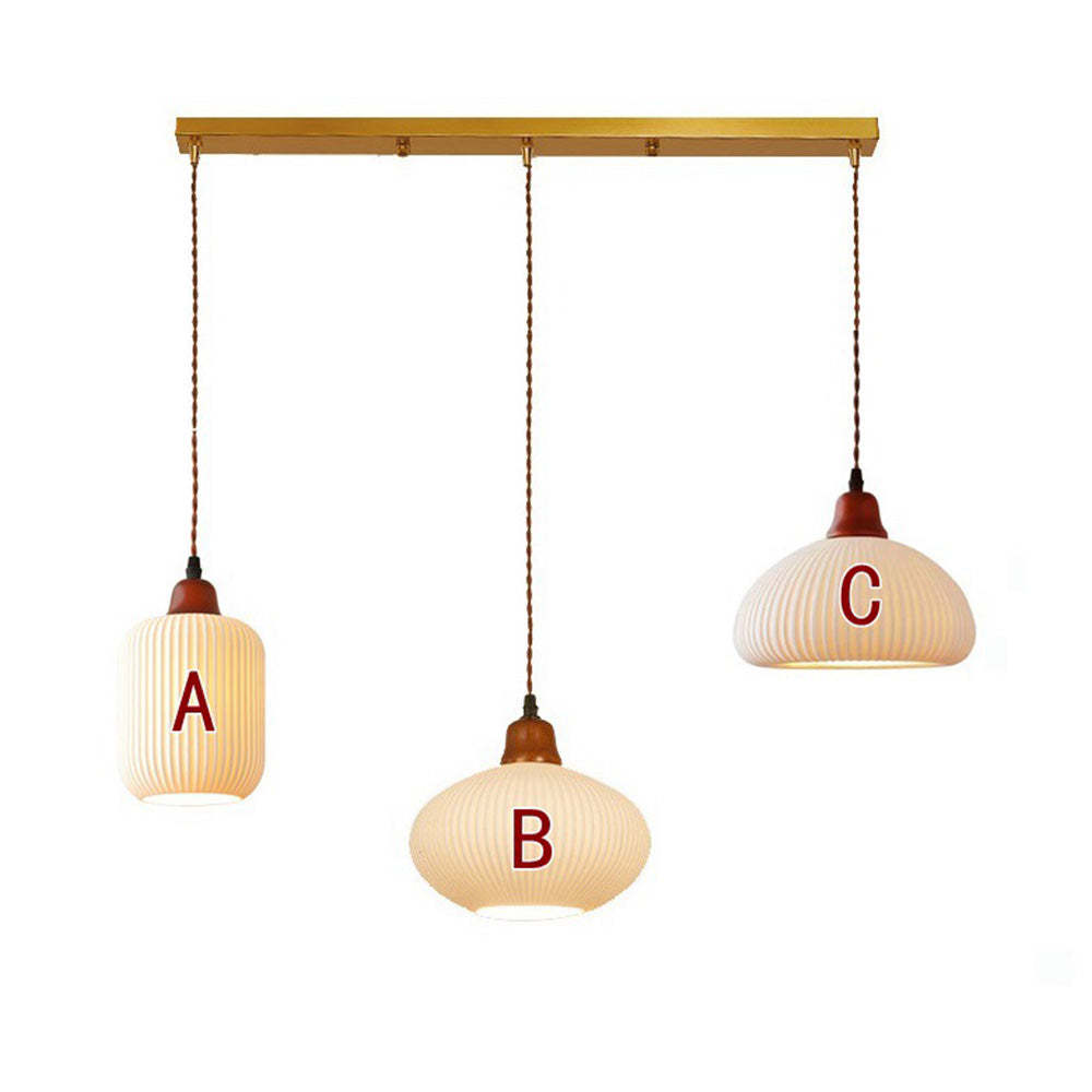 Farmhouse White Ceramic Pendant Light -Homdiy