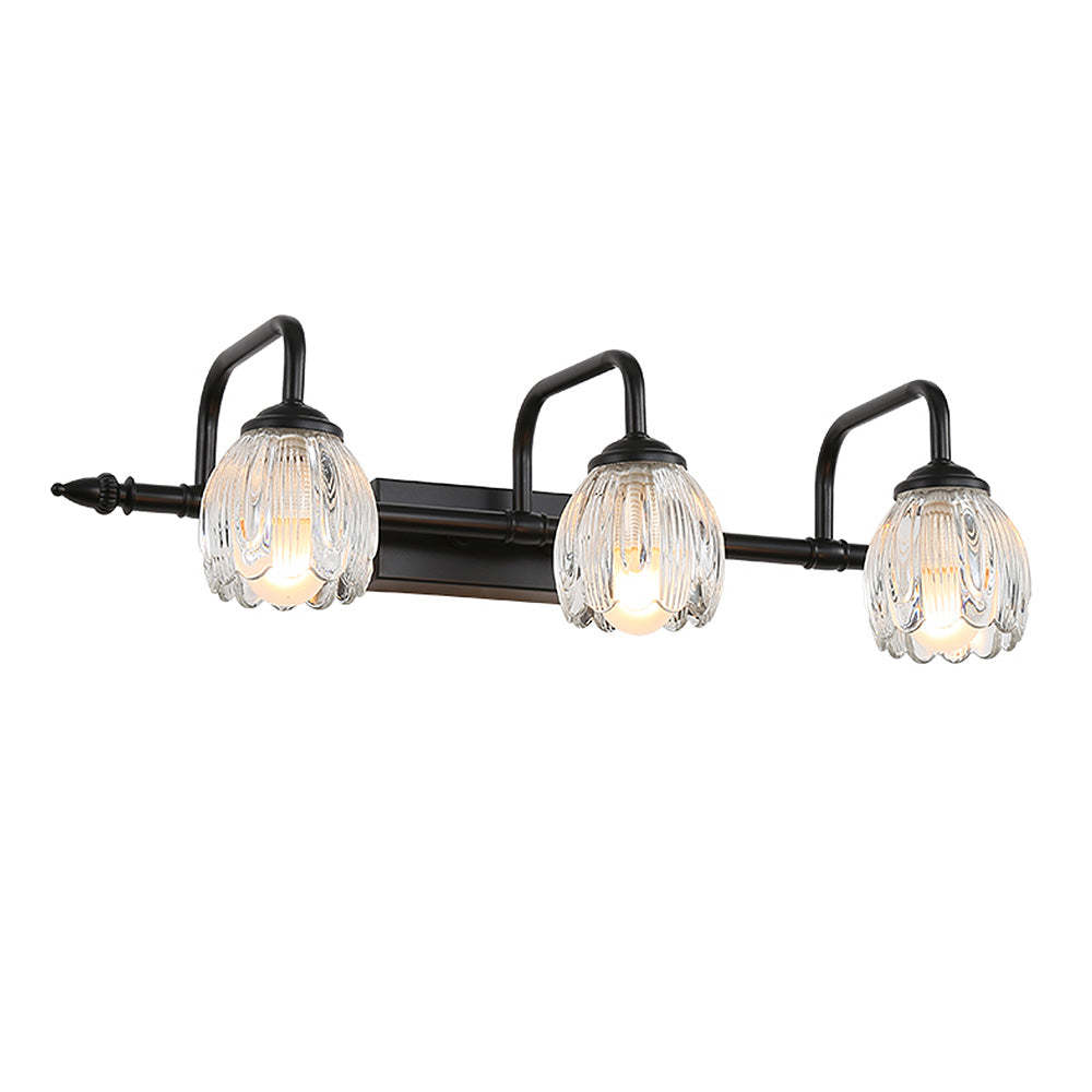 Modern Black Flower Shape Glass Bathroom Vanity Light -Homdiy