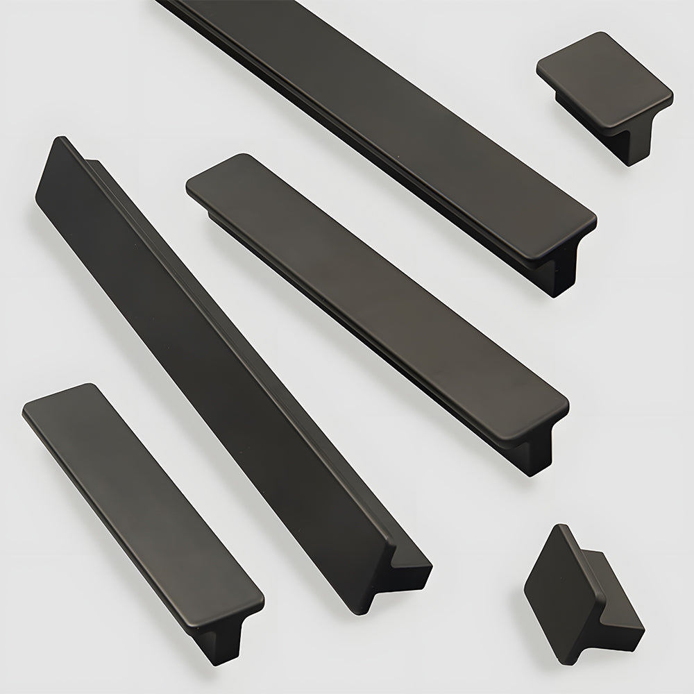 Modern Matte Black Aluminum Alloy Cabinet Pulls