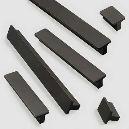 Modern Matte Black Aluminum Alloy Cabinet Pulls