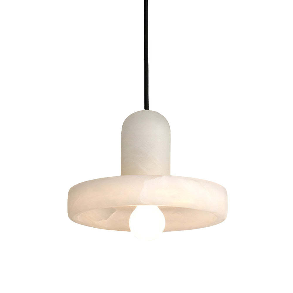 Modern Hat-Shaped Alabaster Pendant Light -Homdiy