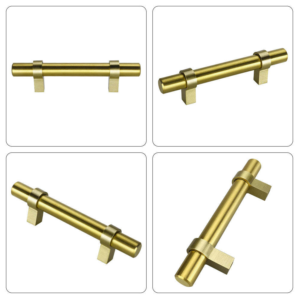 12 Pack Kitchen Cabinet Handles Brushed Gold Drawer Handles(LST16GD) -Homdiy