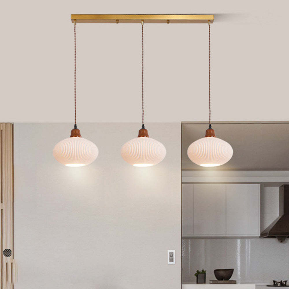 Farmhouse White Ceramic Pendant Light -Homdiy