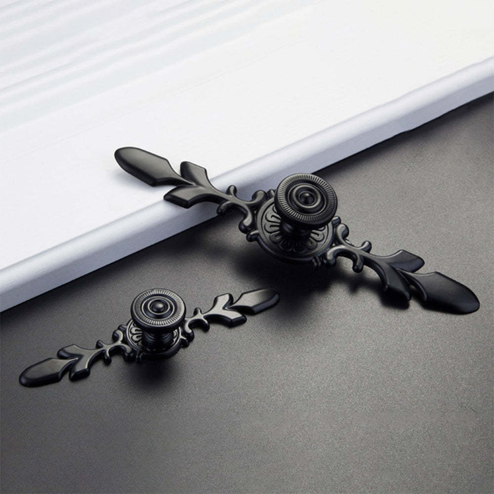 Modern Drawer Pulls Handles Cabinet Door Handle With Plate Flower -Homdiy