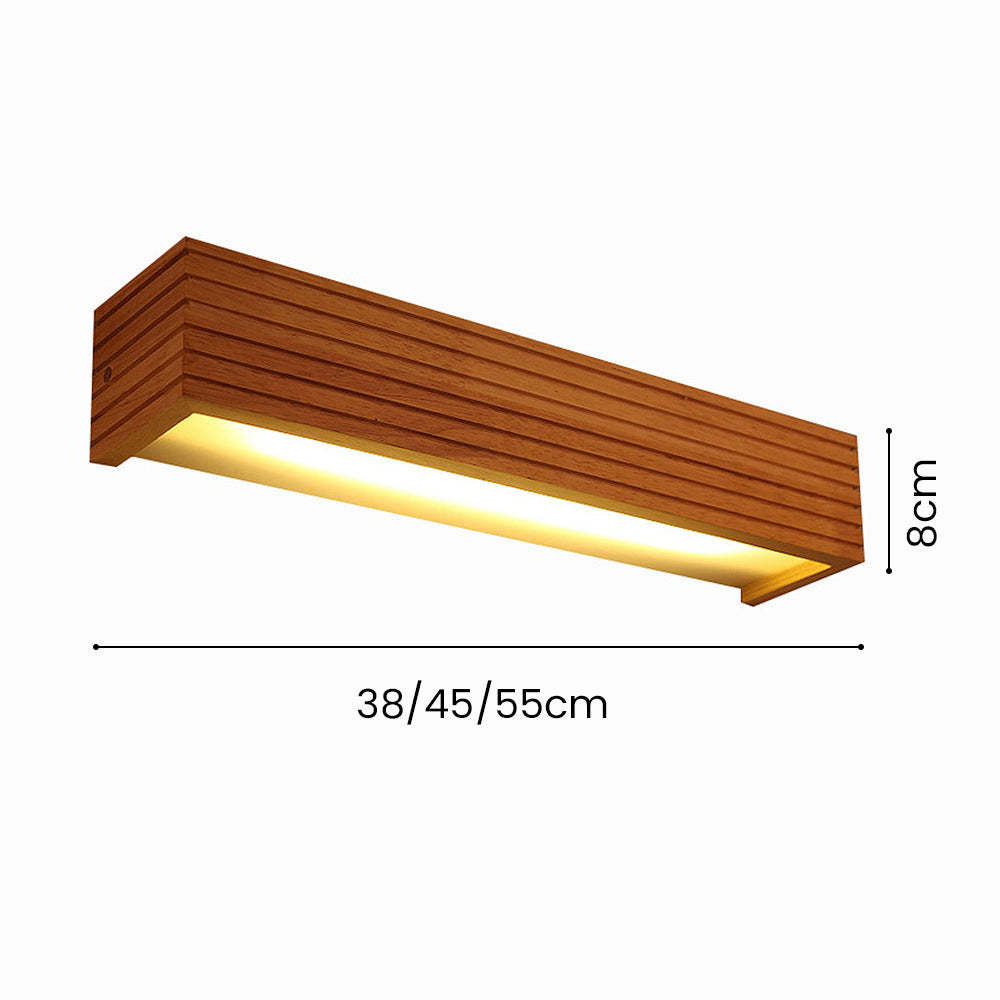 Nordic Wood Rustic LED Bathroom Vanity Wall Lighting -Homdiy