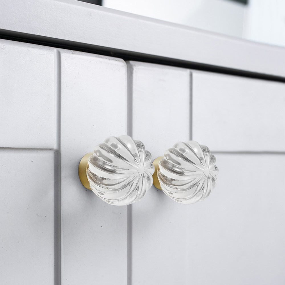 Modern Gold White Crystal Drawer Knobs Drop Handles -Homdiy