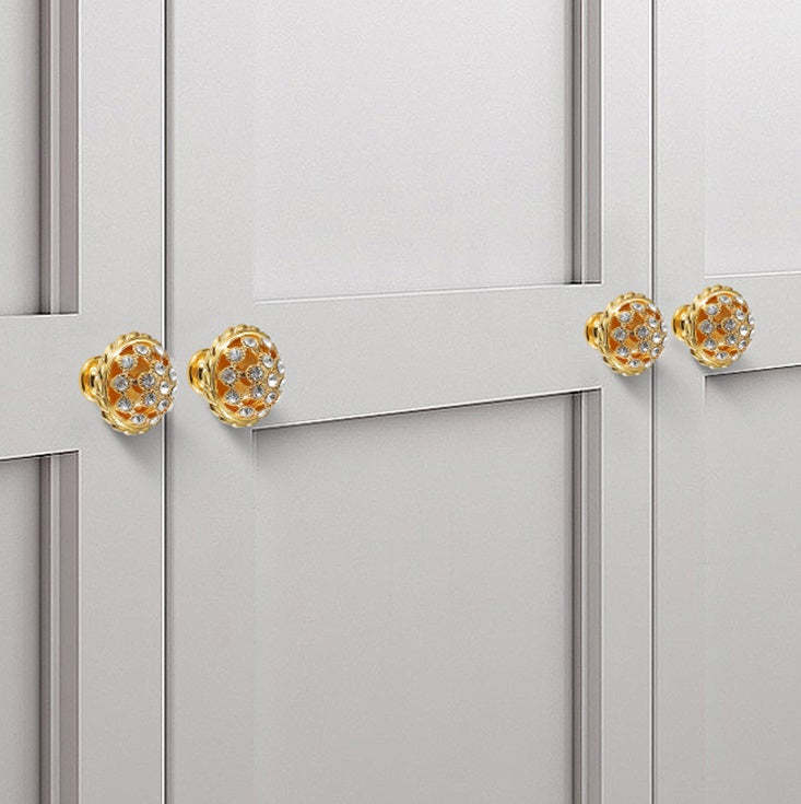 Luxury Hollow Brass Gold Dresser Pulls And Door Handles Modern Decor -Homdiy