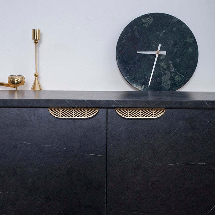 Gold Leaf Brass Cabinet Wardrobe Pulls Drawer Knobs -Homdiy