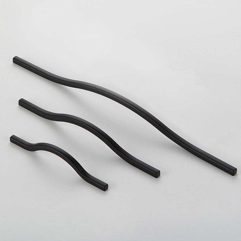 Modern Gold Black Curve Handles Cabinet Pulls -Homdiy