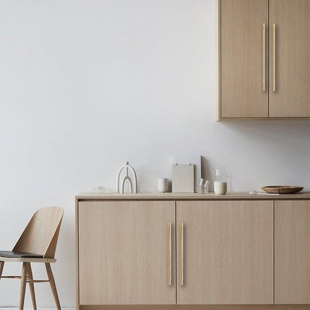 Simple Brass Cabinet Door Handle Black Gold Long Pull