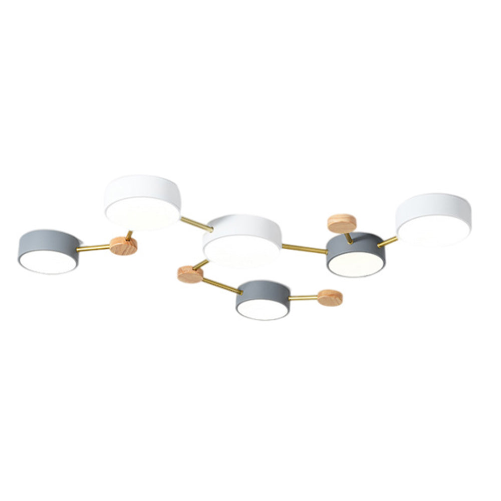 Nordic Multi-Head LED White Ceiling Light for Living Room