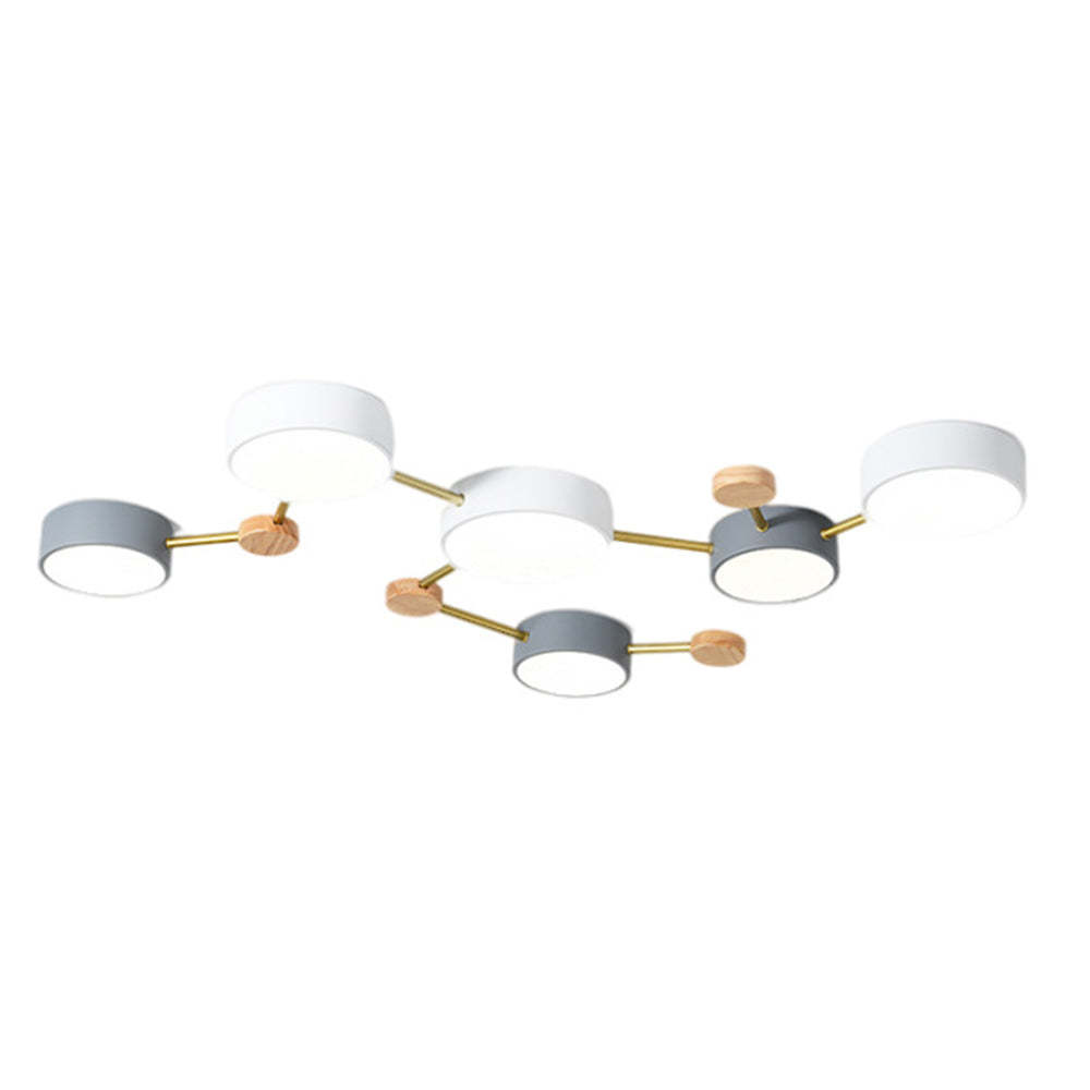 Nordic Multi-Head LED White Ceiling Light for Living Room
