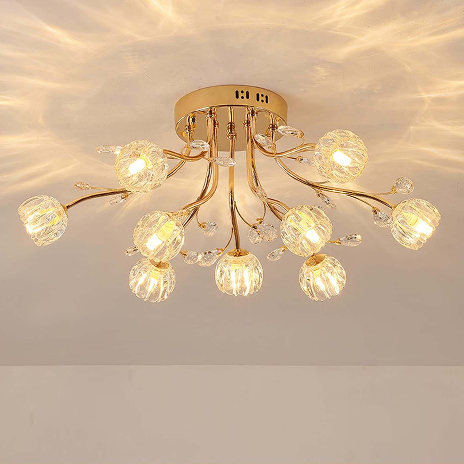 Nordic Modern Glass Flower Lampshade Ceiling Light -Homdiy