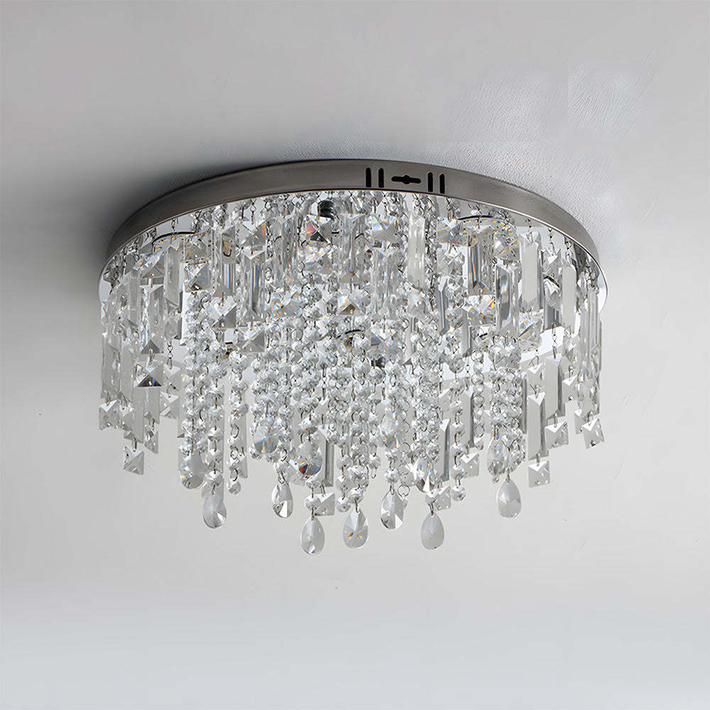 Modern Glam Crystal LED Flush Mount Ceiling Light