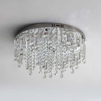 Modern Glam Crystal LED Flush Mount Ceiling Light
