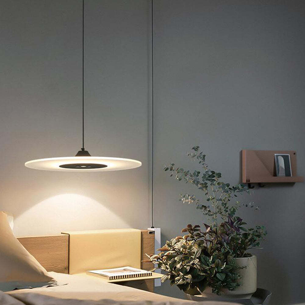 Modern Round LED Black Pendant Light For Dining Table -Homdiy