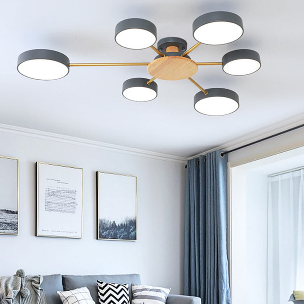 Modern Multi-Bulb Round LED Ceiling Light for Bedroom