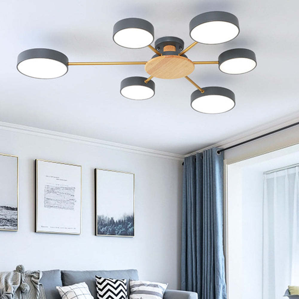 Modern Multi-Bulb Round LED Ceiling Light for Bedroom
