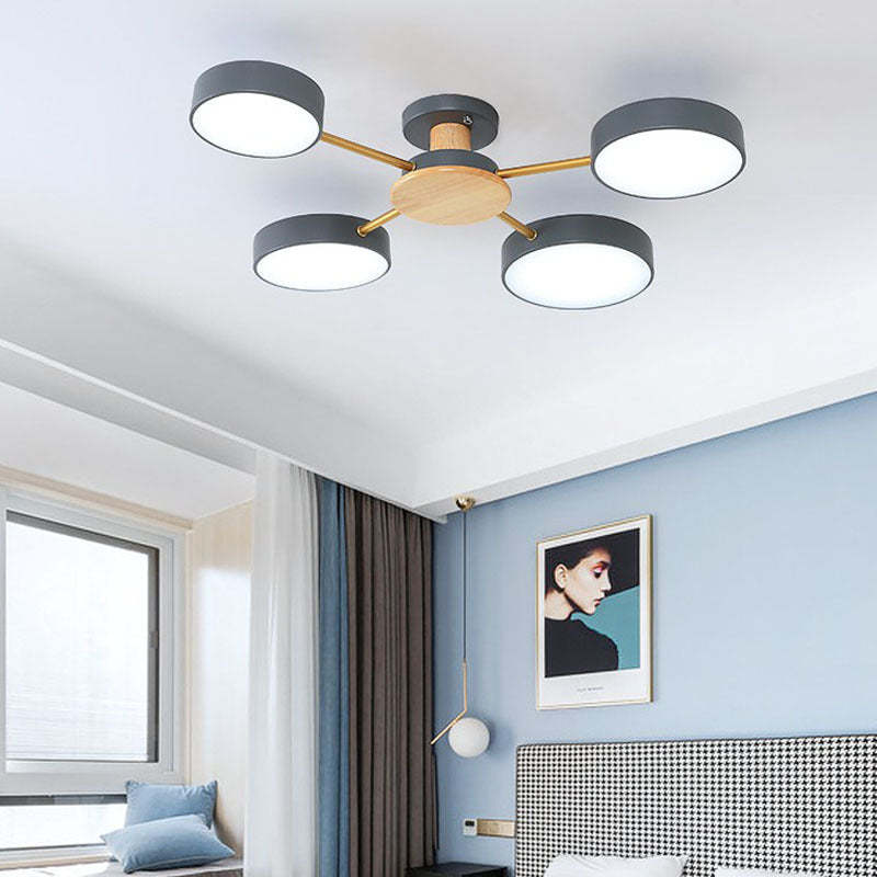 Modern Multi-Bulb Round LED Ceiling Light for Bedroom