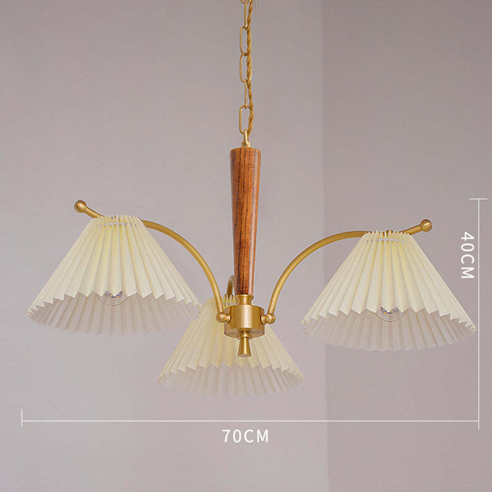 Retro Pleated Lampshade Chandelier Decoration Dining Fixture -Homdiy