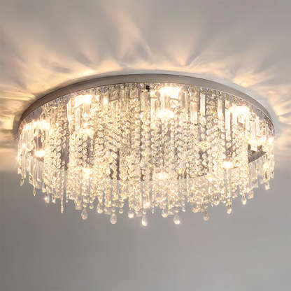 Modern Glam Crystal LED Flush Mount Ceiling Light