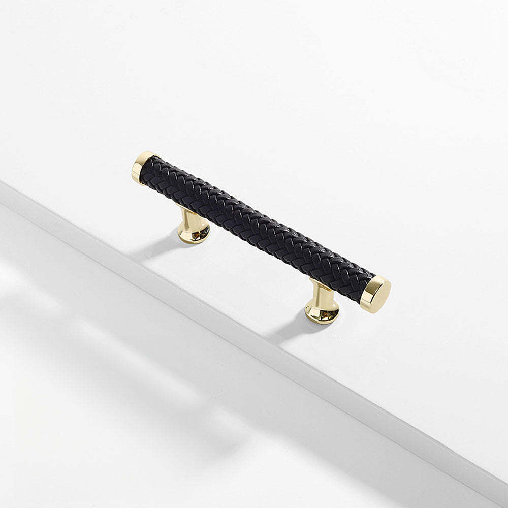 Fashionable Zinc Alloy Leather Drawer Cabinet Handle