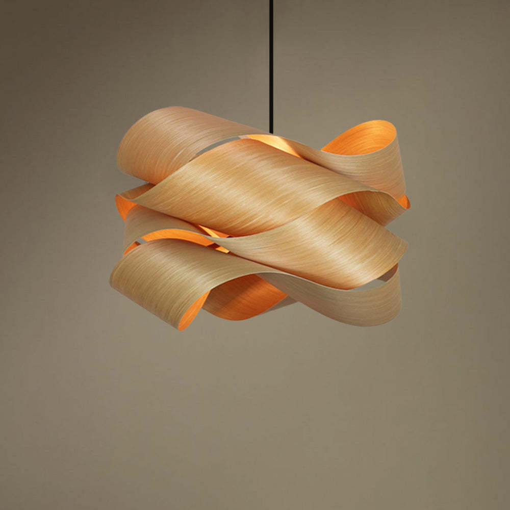 Modern Irregular Wood Pendant Light For Living Room -Homdiy