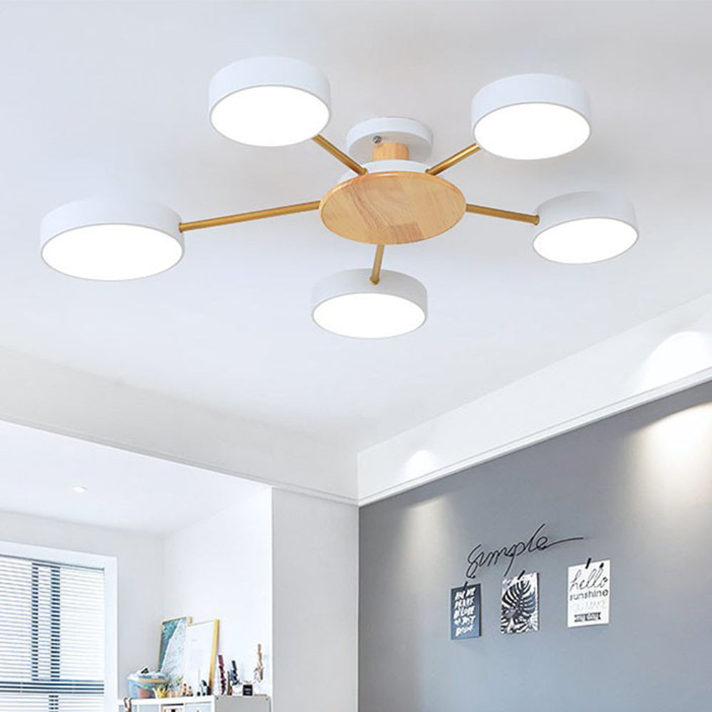 Modern Multi-Bulb Round LED Ceiling Light for Bedroom