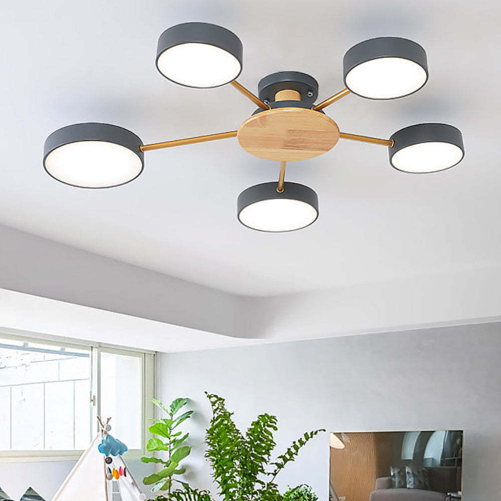 Modern Multi-Bulb Round LED Ceiling Light for Bedroom