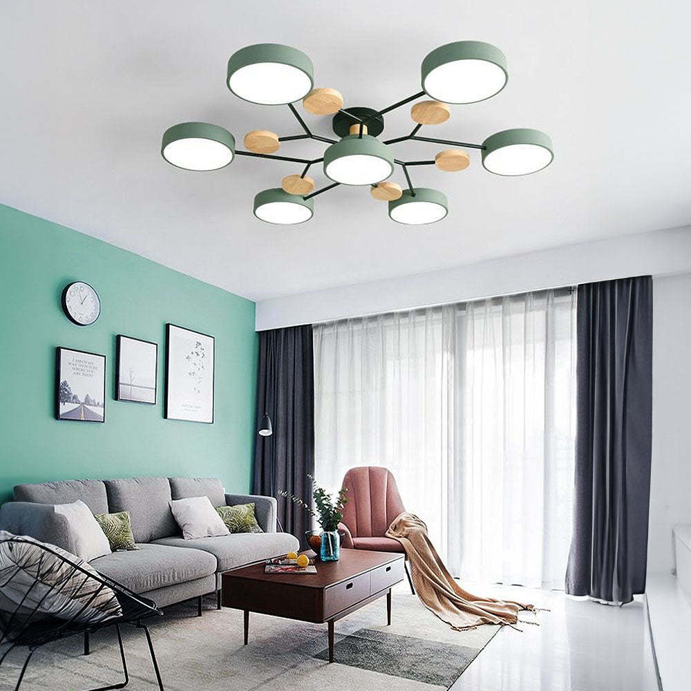 Branched Modern Iron LED Living Room Ceiling Light