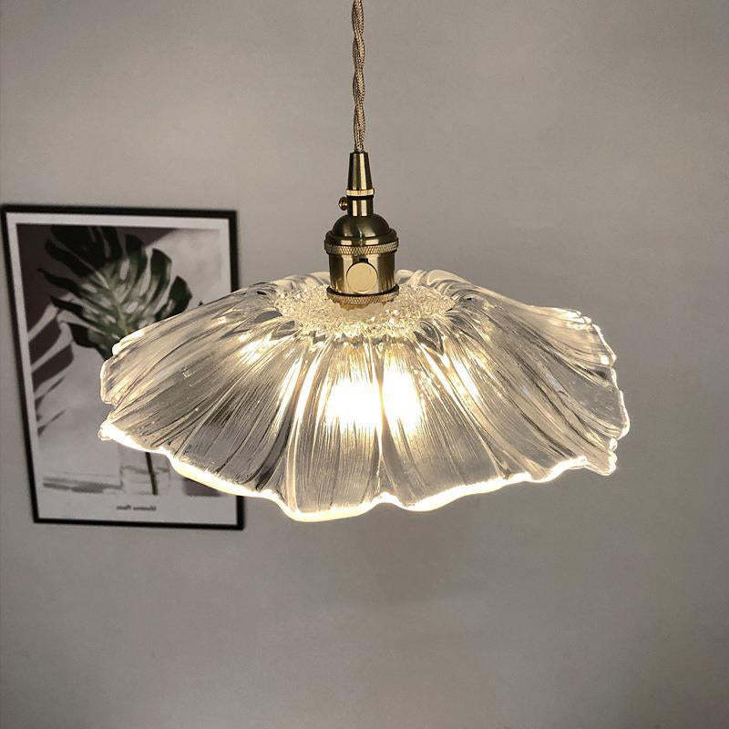 Elegant Flower Shape Glass Dining Room Pendant Light