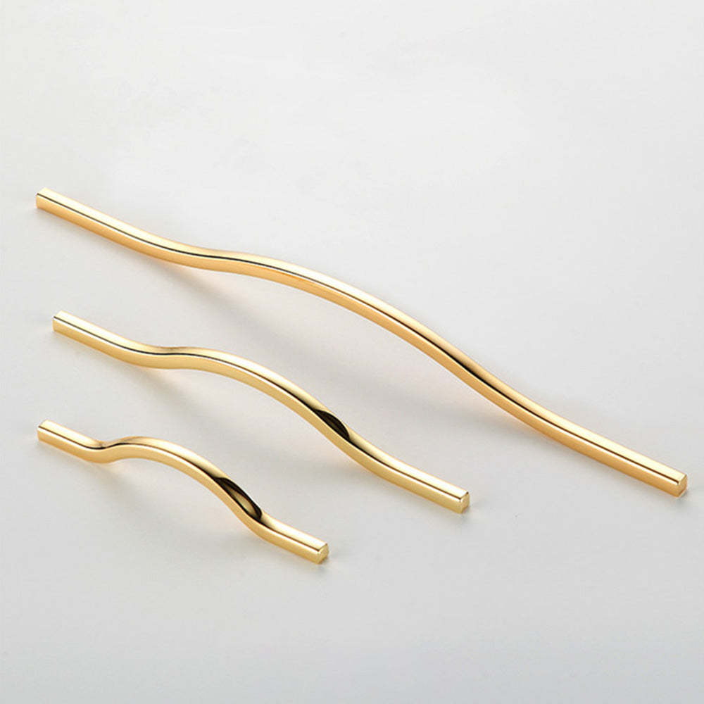 Modern Gold Black Curve Handles Cabinet Pulls -Homdiy