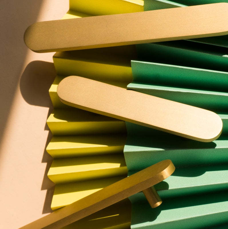 Brushed Brass Modern Gold Cabinet Handles And Kitchen Door Pulls -Homdiy