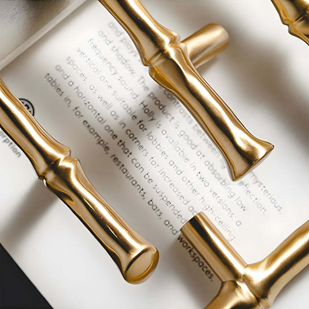 Bamboo Modern Brass Cabinet Handles