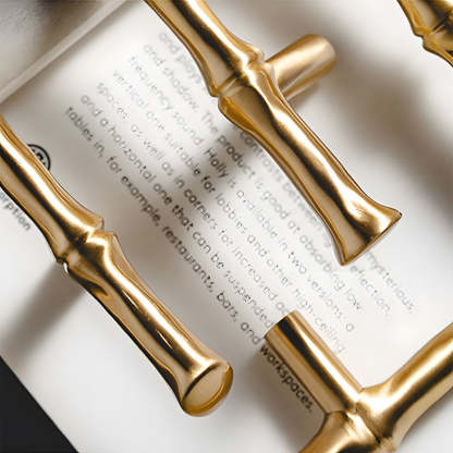 Bamboo Modern Brass Cabinet Handles