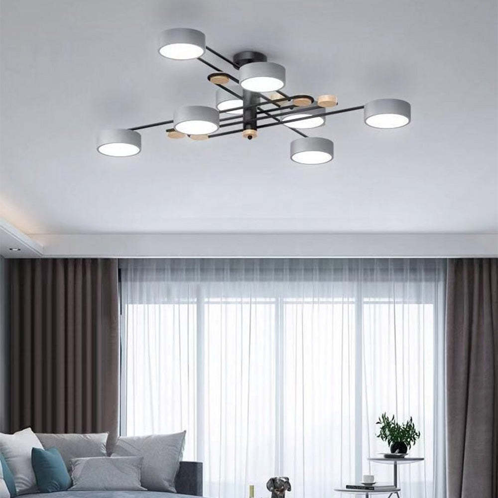 Iron Multi-Light Living Room LED Flush Mount Ceiling Light