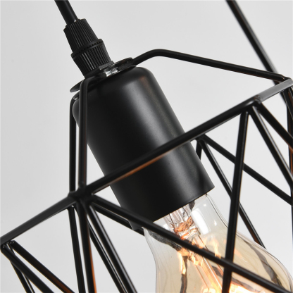 Industrial Black Iron 3 Light Pendant Light