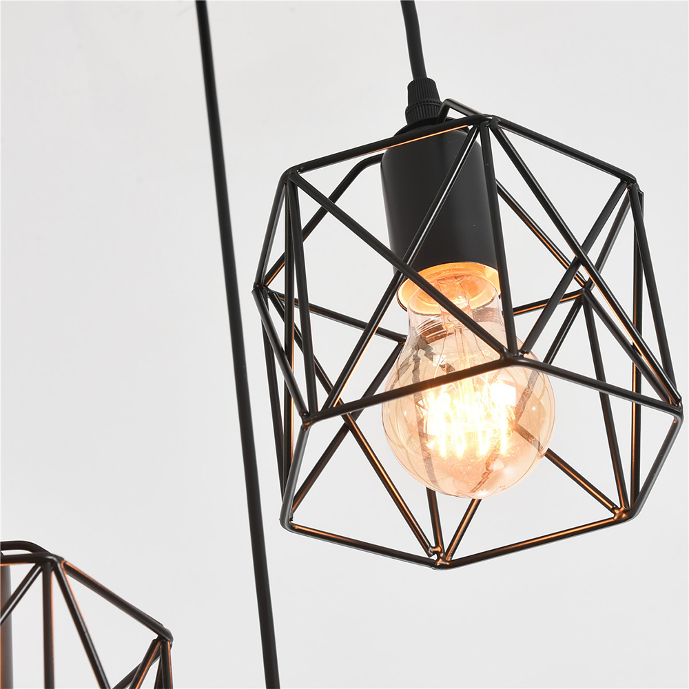 Industrial Black Iron 3 Light Pendant Light