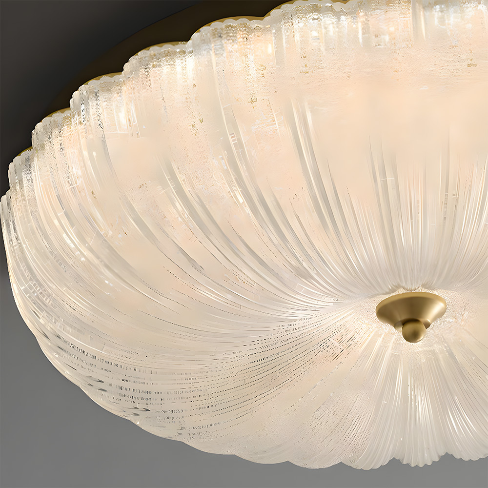 Art Decor Brass Glass Living Room Flush Mount Ceiling Lights