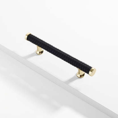 Fashionable Zinc Alloy Leather Drawer Cabinet Handle