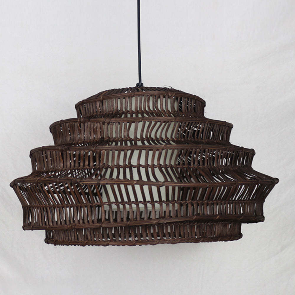 Farmhouse Handwoven Rattan Pendant Light Lampshade -Homdiy