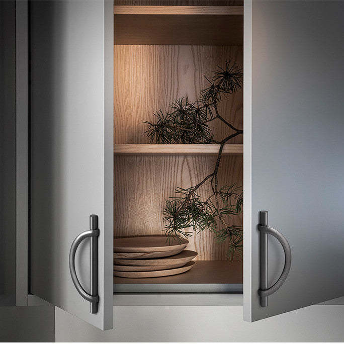 Zinc Alloy Matte Black Cabinet Handle Semicircle Dresser Knobs -Homdiy