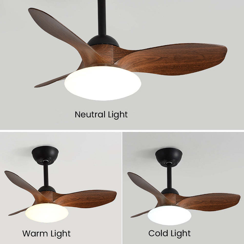 Nordic Simple Stylish Bedroom Flush Ceiling Fan With LED Light -Homdiy