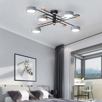 Iron Multi-Light Living Room LED Flush Mount Ceiling Light