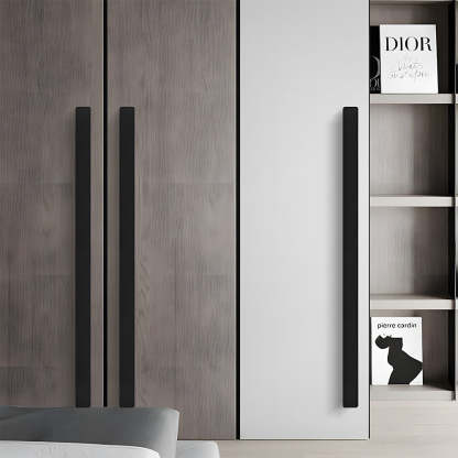 Modern Matte Black Aluminum Alloy Cabinet Pulls