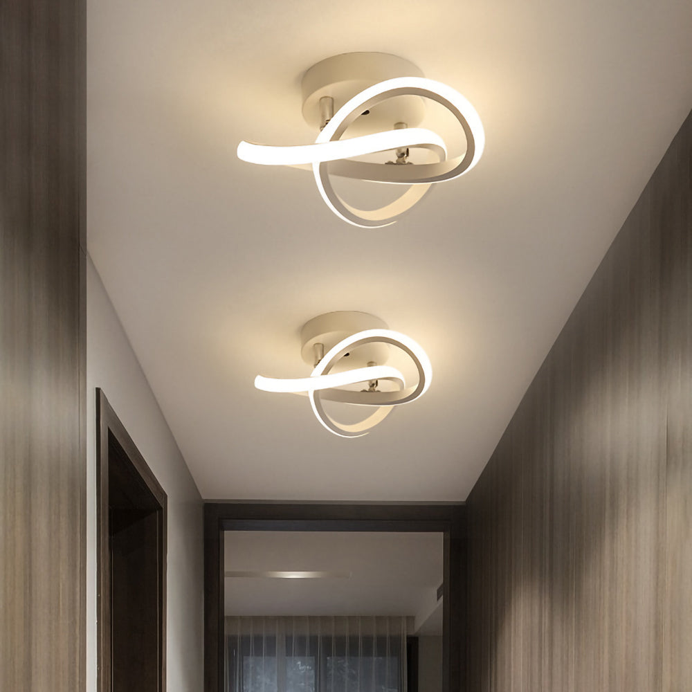 Modern Metal White LED Ceiling Lights installed on a ceiling, with a sleek design.