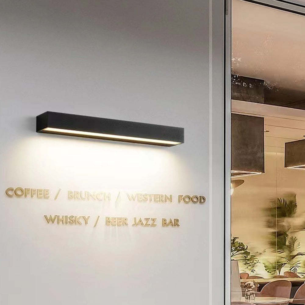 Minimalist Waterproof Aluminum Black LED Outdoor Wall Lights