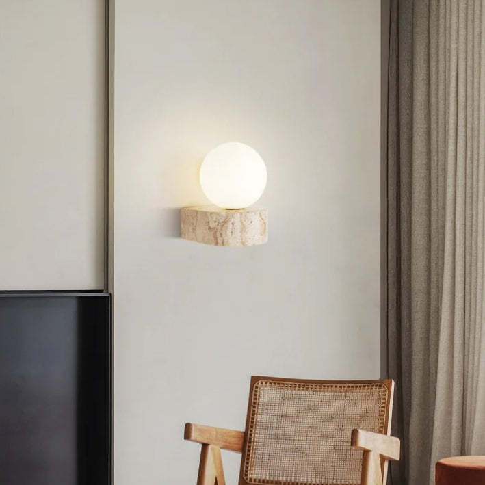 Creative Natural Yellow Travertine Wall Lamp -Homdiy