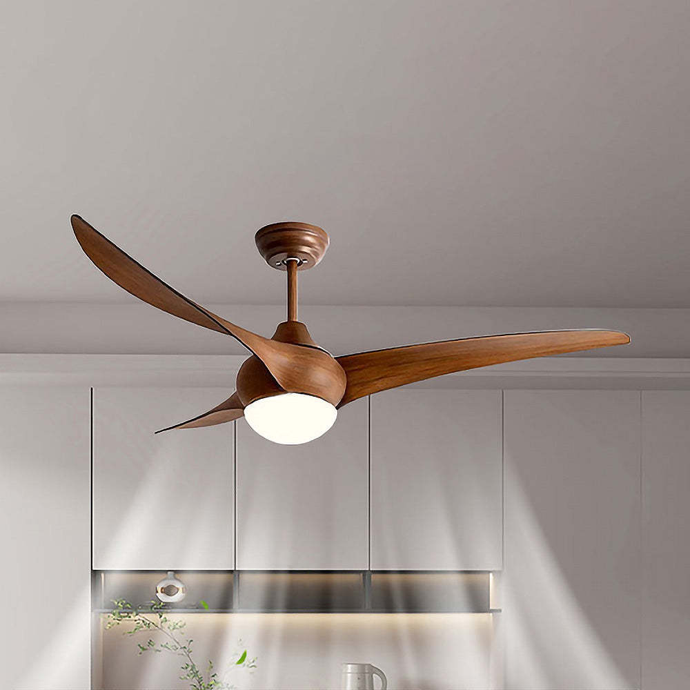 Modern Simple Flush Living Room Ceiling Fan With LED Light And Remote -Homdiy