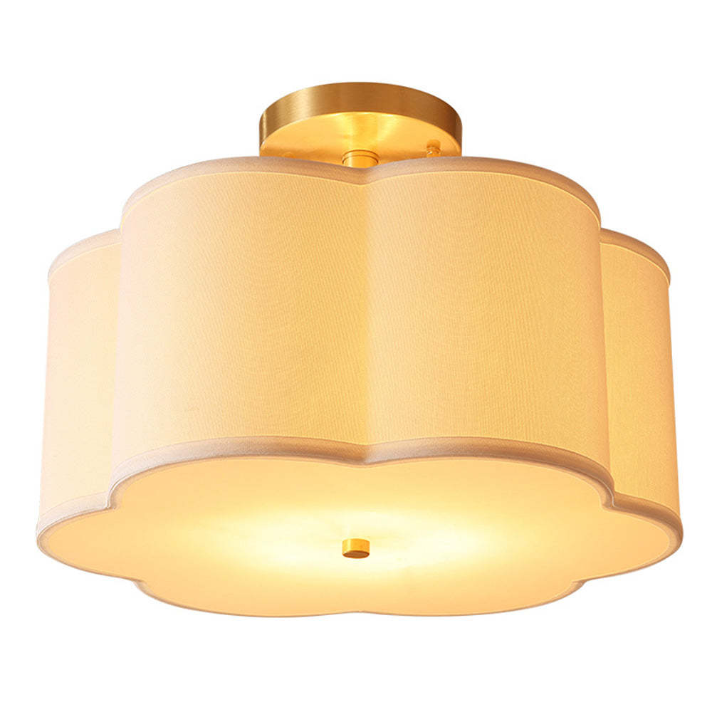 Flower Shade Semi Flush Mount Ceiling Light For Bedroom -Homdiy